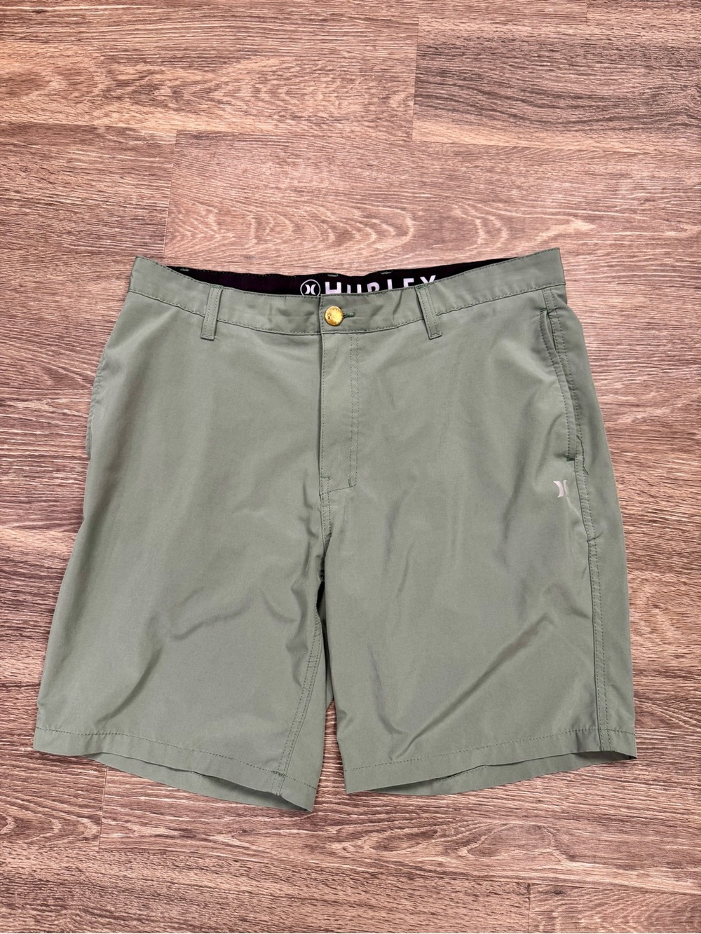 Hurley Phantom Hybrid Walk Shorts Olive Green Mens 36 Stretch Performance
